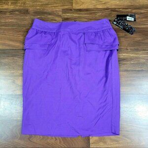 Rampage Pencil Midi ruffle career casual party Skirt Size Small Purple Color